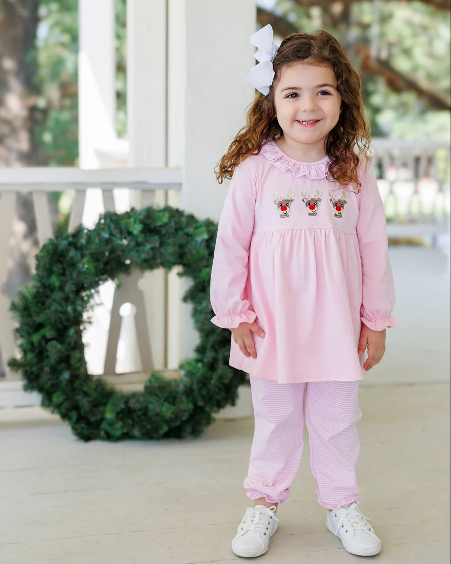 Run Run Rudolph Ruffle Pant Set