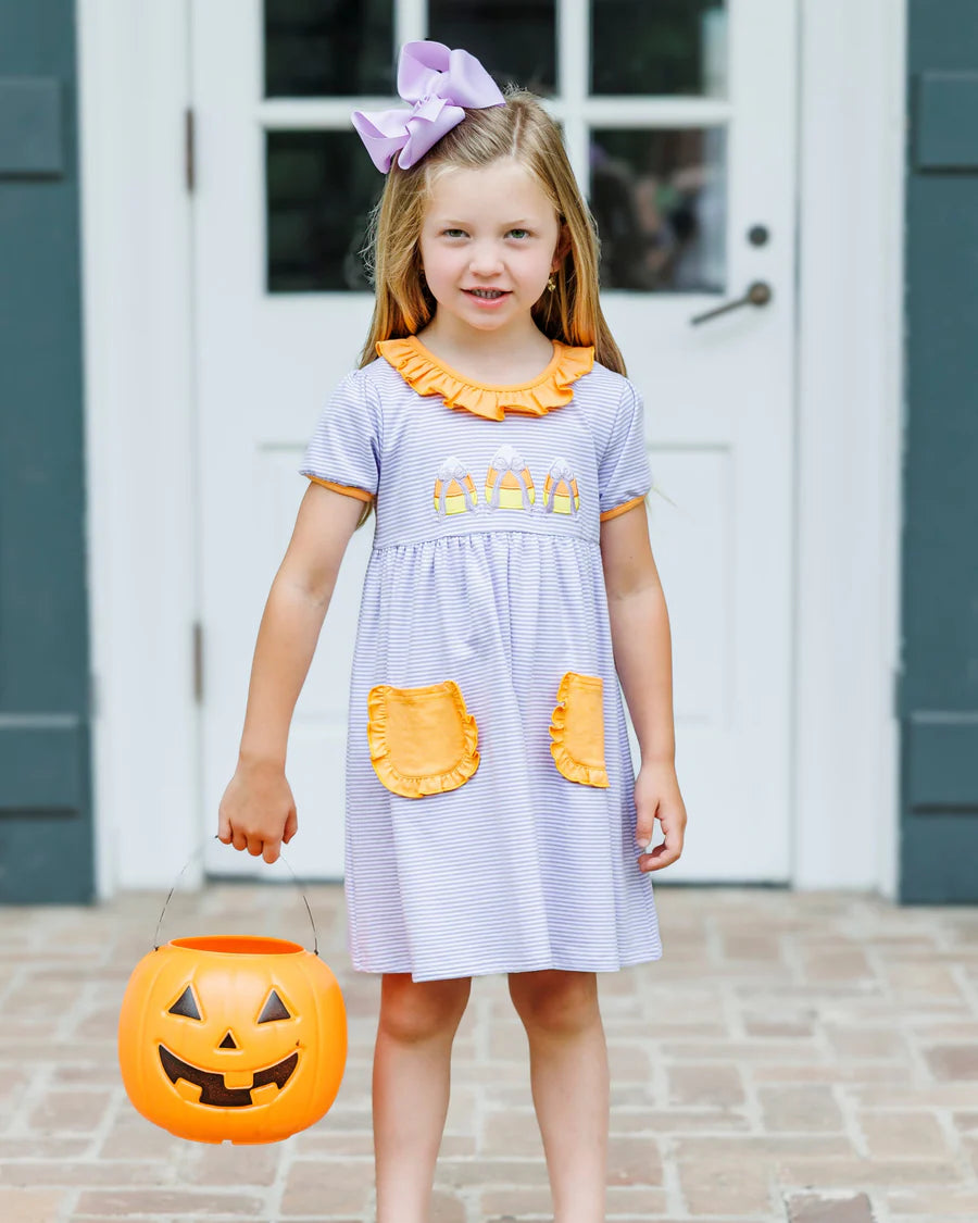 Candy Corn Ruffle Pocket Dress