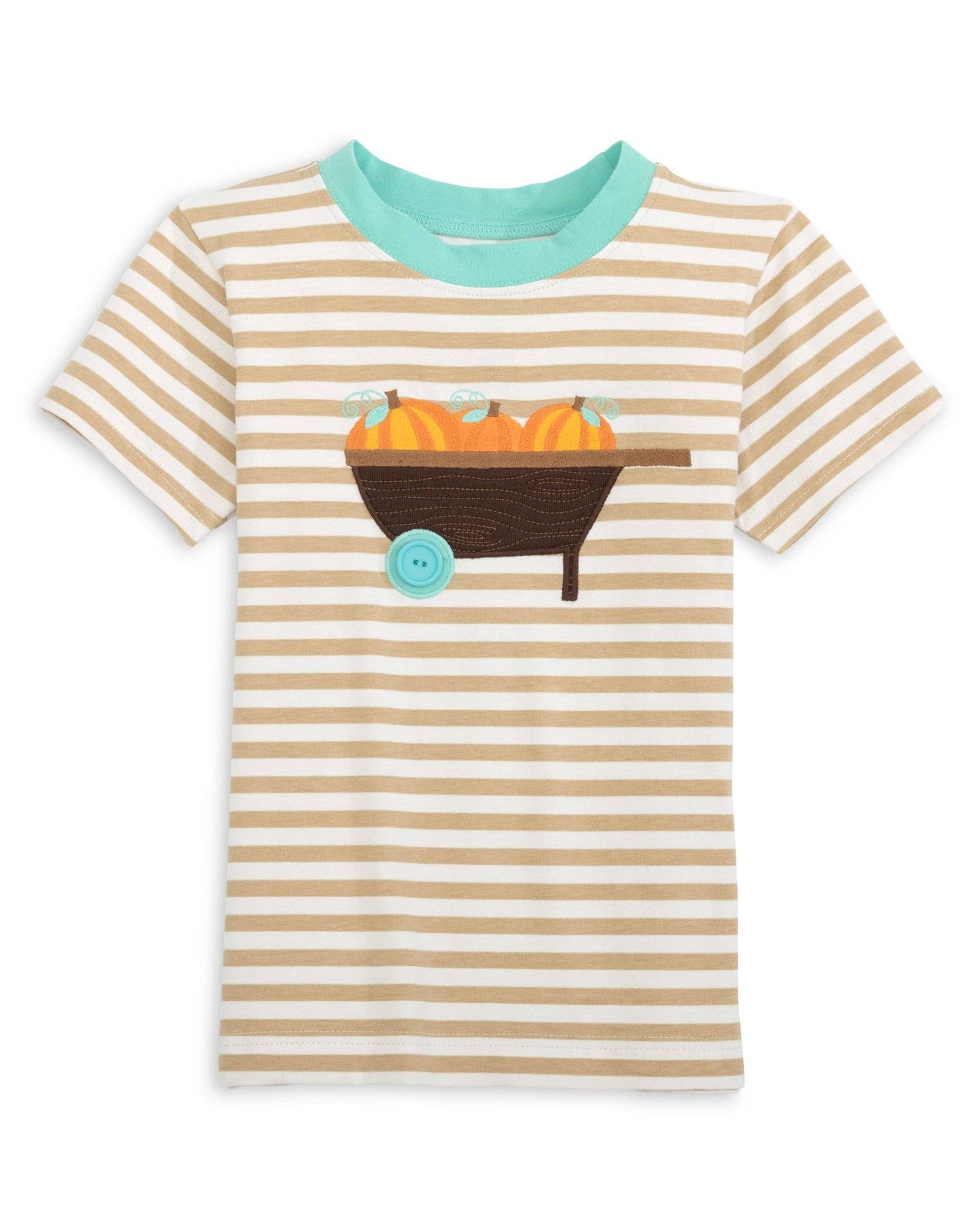 Pumpkin Harvest Boys Tan Stripe Knit Shirt