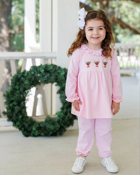 Run Run Rudolph Ruffle Pant Set