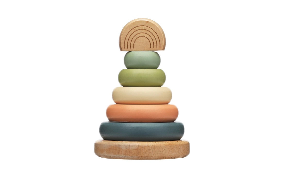 Wooden Rainbow Stacking Tower